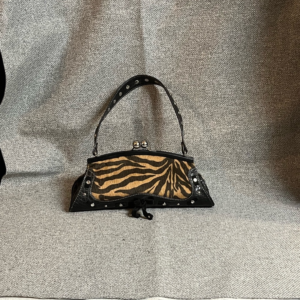 Cute cocktail purse! Animal print and leather
